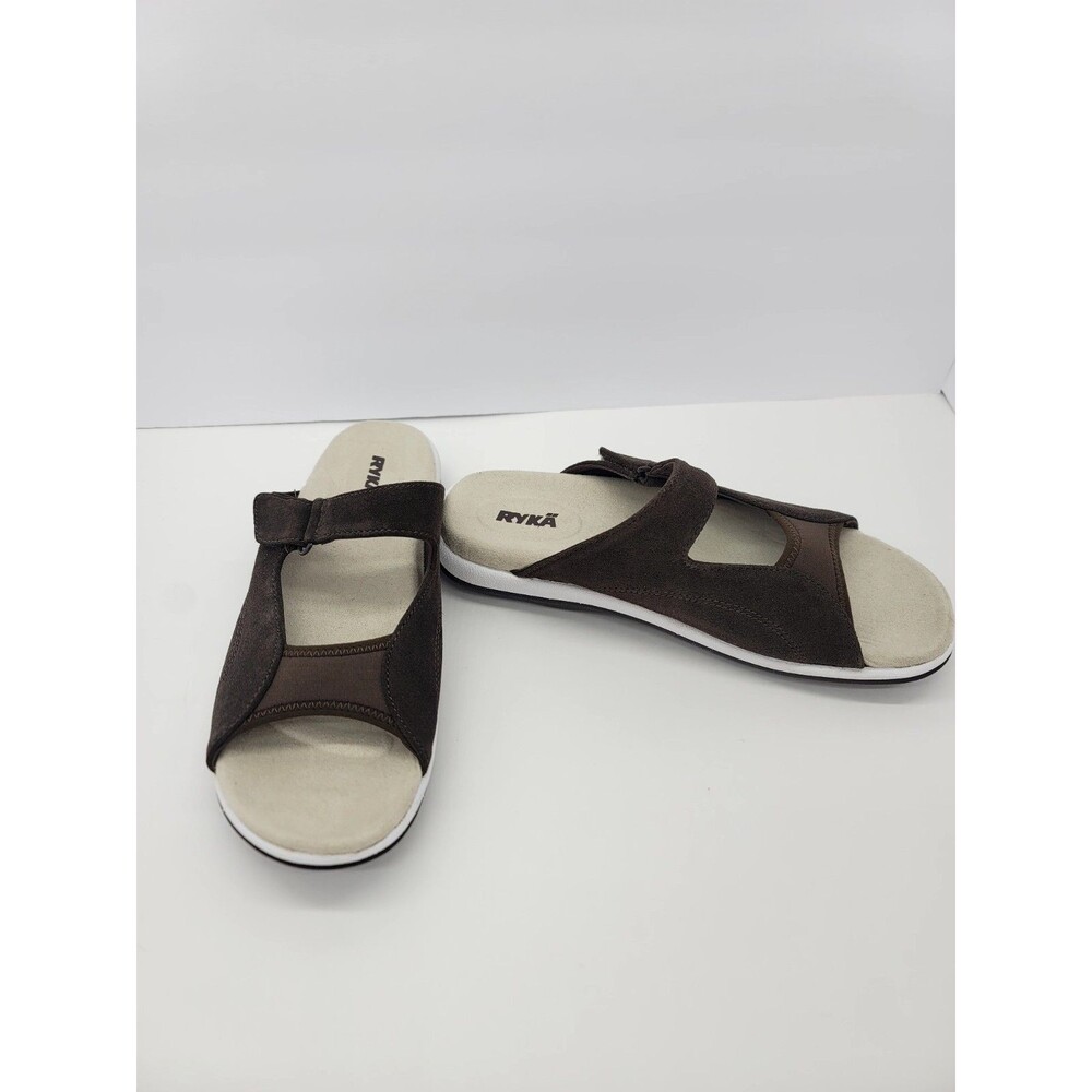 New Ryka Womens Suede Sandals Brown Size 11 Model 013289